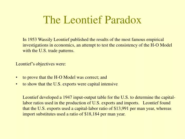 the leontief paradox
