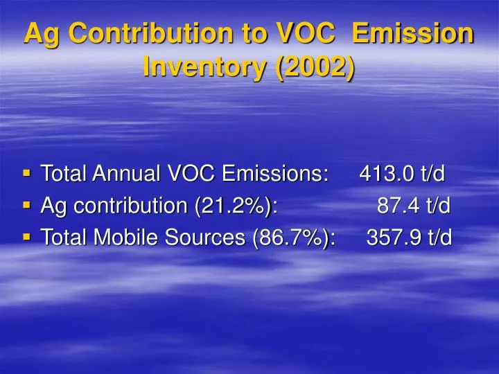 ag contribution to voc emission inventory 2002