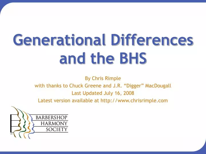 generational differences and the bhs