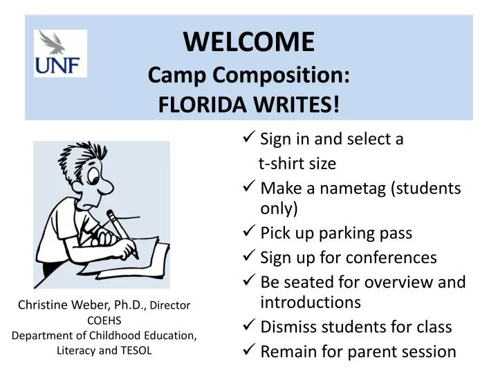 welcome camp composition florida writes