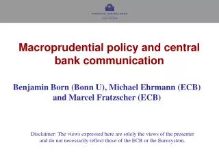 Macroprudential policy and central bank communication