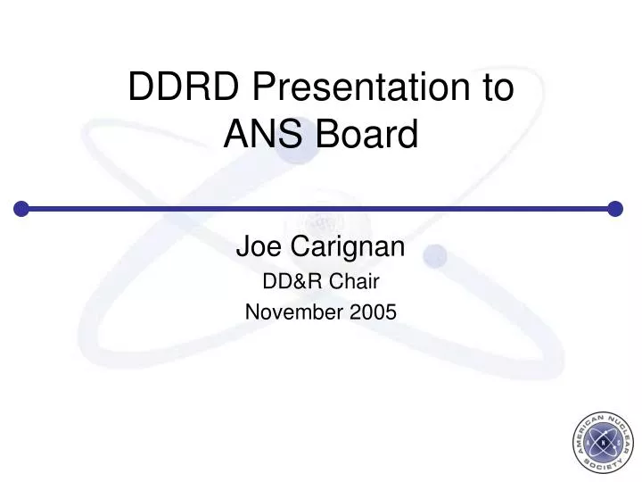 ddrd presentation to ans board