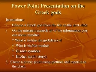 Power Point Presentation on the Greek gods