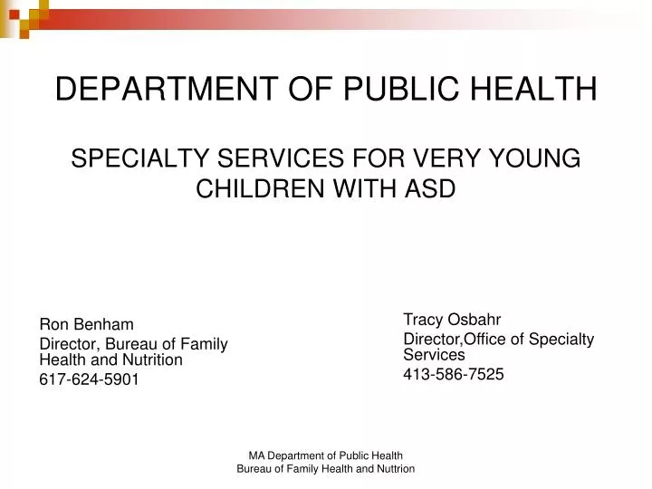 department of public health specialty services for very young children with asd