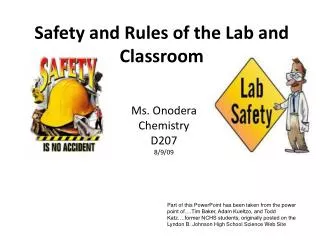 Safety and Rules of the Lab and Classroom