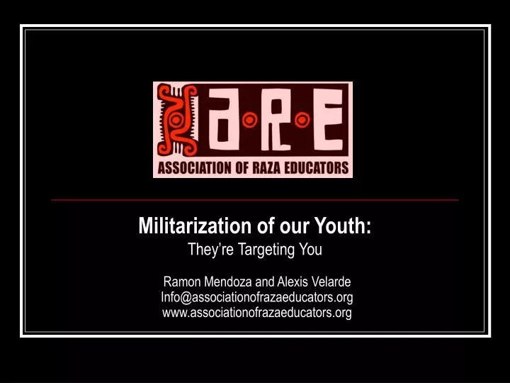 militarization of our youth they re targeting you