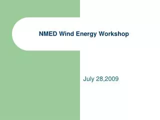 NMED Wind Energy Workshop