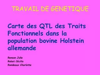 travail de genetique