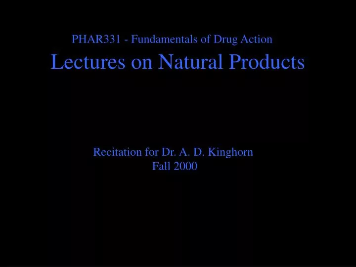 lectures on natural products