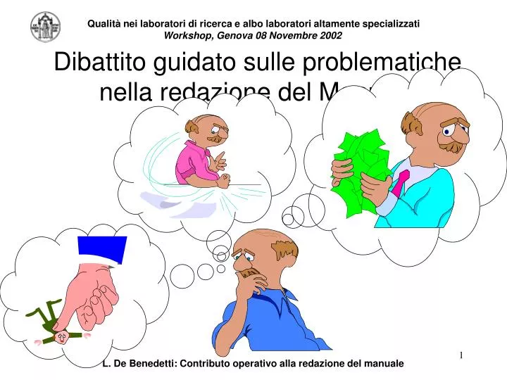 dibattito guidato sulle problematiche nella redazione del manuale