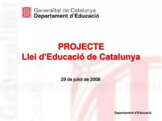 projecte llei d educaci de catalunya