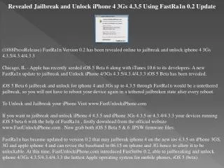 revealed jailbreak and unlock iphone 4 3gs 4.3.5 using fastr