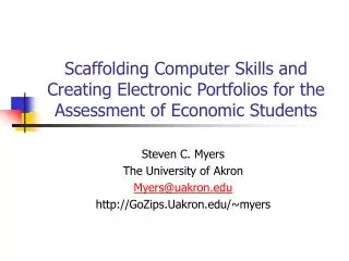 Scaffolding Computer Skills and Creating Electronic Portfolios for the Assessment of Economic Students
