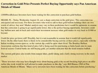correction in gold price presents perfect buying opportunity