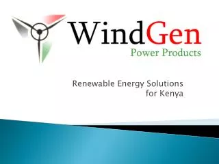 Renewable Energy Solutions for Kenya