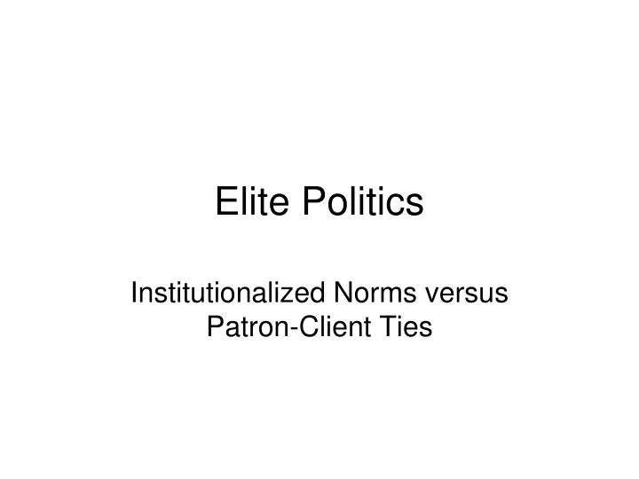elite politics