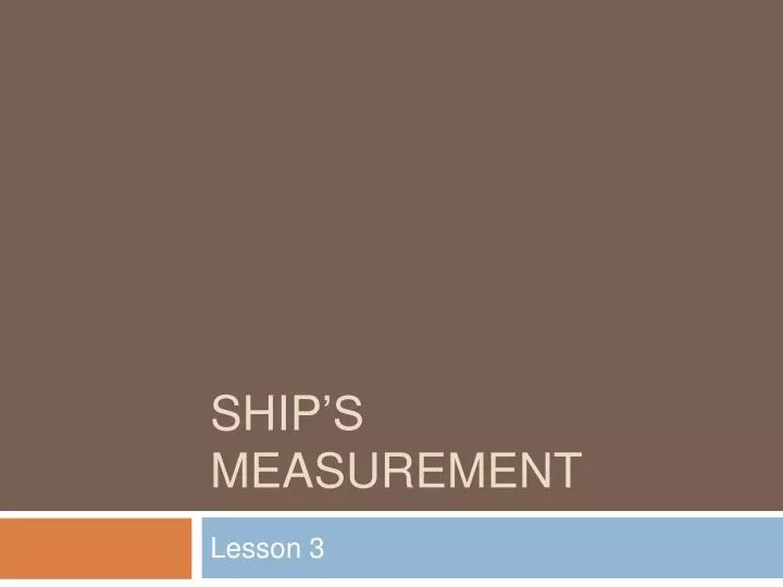 ship s measurement