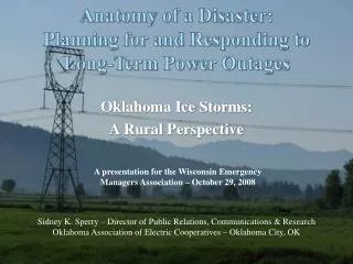 Anatomy of a Disaster: Planning for and Responding to Long-Term Power Outages