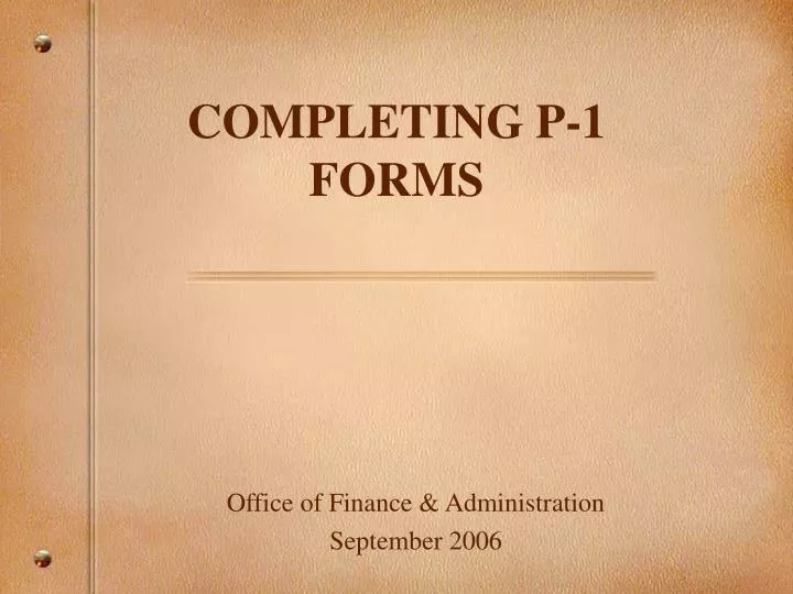 completing p 1 forms