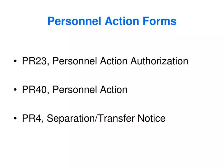 personnel action forms