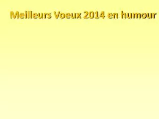 Meilleurs Voeux 2014 en humour