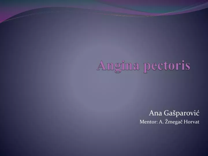 angina pectoris