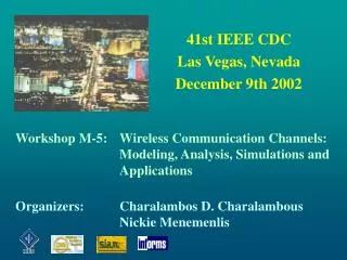 41st IEEE CDC Las Vegas, Nevada December 9th 2002