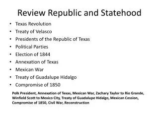 review republic and statehood