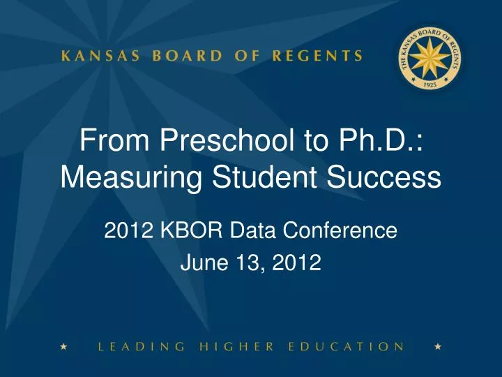 from preschool to ph d measuring student success