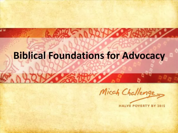 biblical foundations for advocacy
