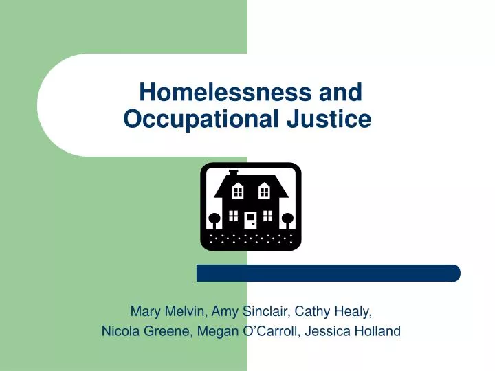 homelessness and occupational justice