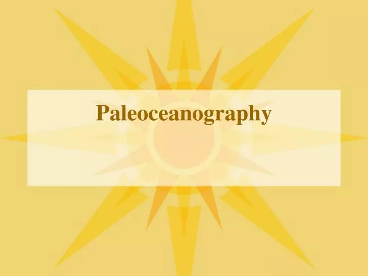 paleoceanography
