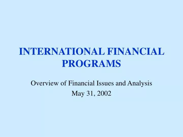 international financial programs