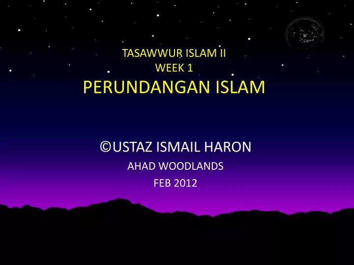 tasawwur islam ii week 1 perundangan islam