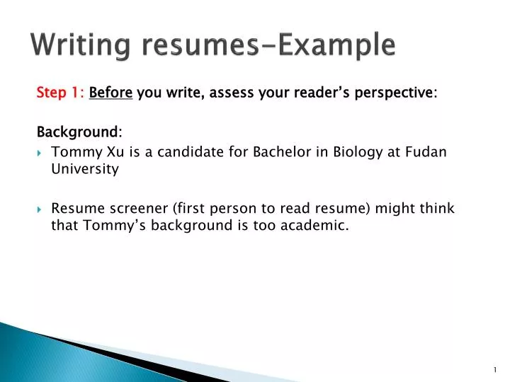 writing resumes example