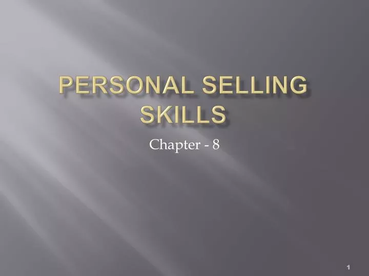 personal selling skills