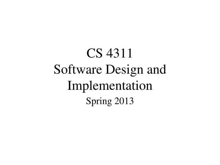 cs 4311 software design and implementation