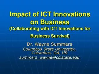 Impact of ICT Innovations on Business (Collaborating with ICT Innovations for Business Survival)