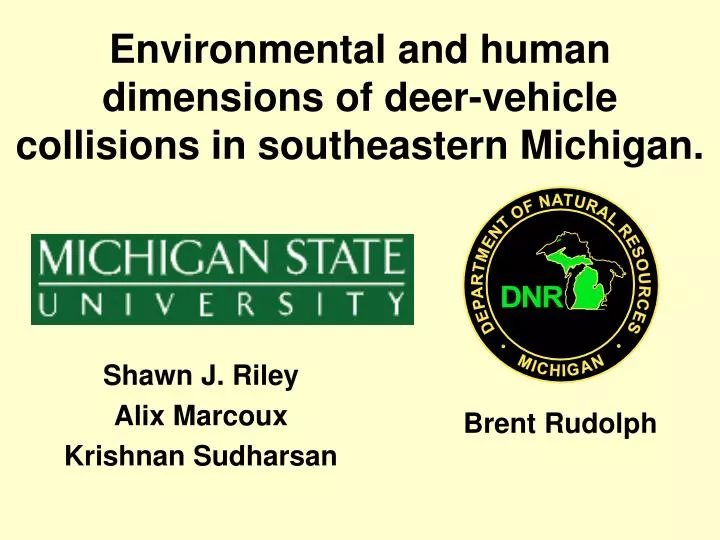 environmental and human dimensions of deer vehicle collisions in southeastern michigan