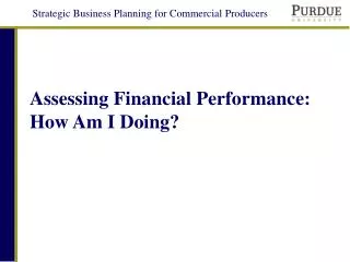 Assessing Financial Performance: How Am I Doing?