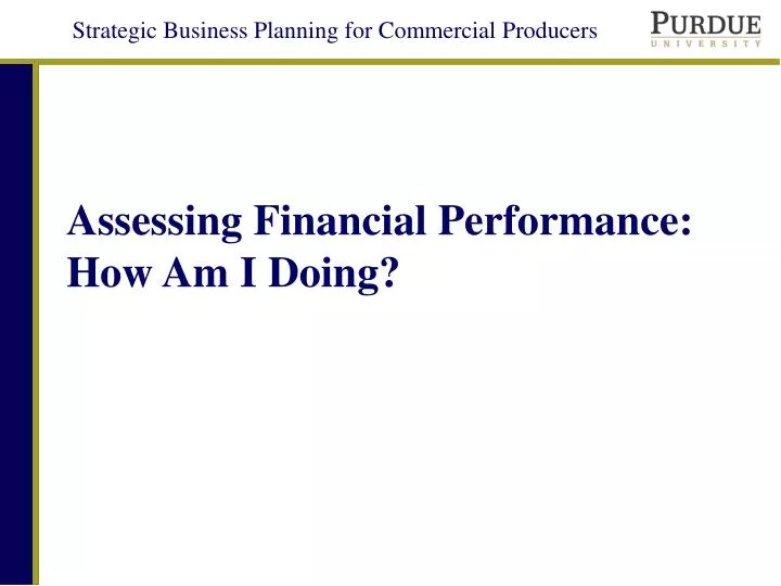 assessing financial performance how am i doing