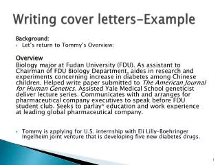 Writing cover letters-Example