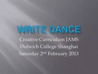 Write Dance