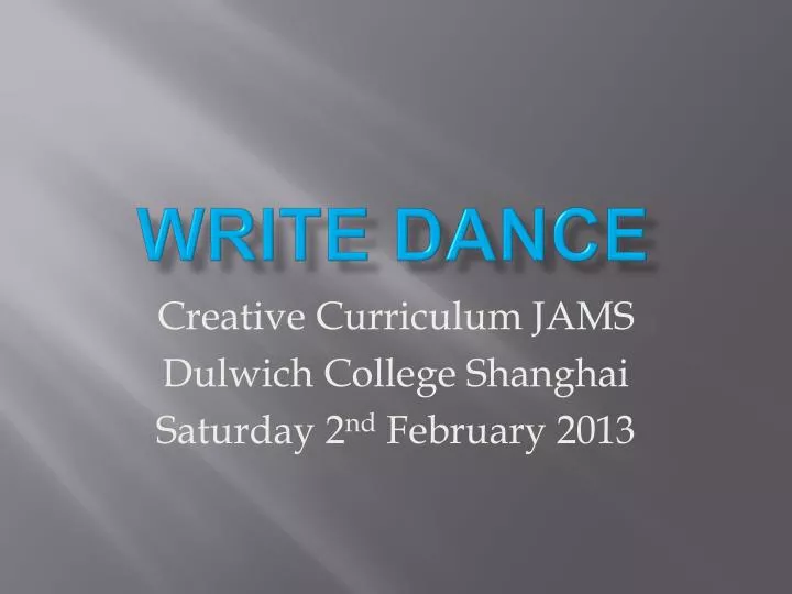 write dance