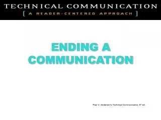 ENDING A COMMUNICATION