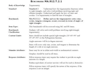 MA.912.T.2.1: Define and use the trigonometric ratios (sine, cosine, tangent) in terms of angles of right triangles.