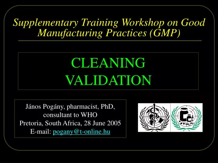 supplementary t raining workshop on good manufacturing practices gmp