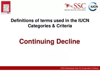 Definitions of terms used in the IUCN Categories &amp; Criteria