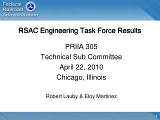 RSAC Engineering Task Force Results