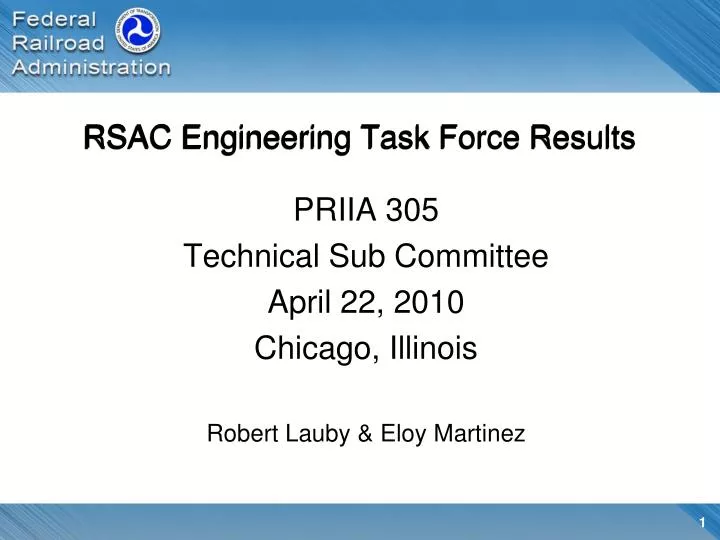 rsac engineering task force results